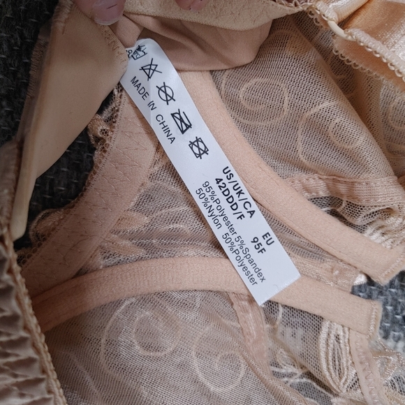 NUDE lace underwire unlined bra 42DDD/F - Picture 6 of 6